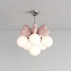 Chandelier Heart Accents Globe Shades Playful Modern Kids Room