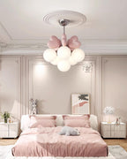 Chandelier Heart Accents Globe Shades Playful Modern Kids Room