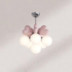 Chandelier Heart Accents Globe Shades Playful Modern Kids Room