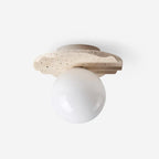 Ritta  Ceiling Light Travertine Glass