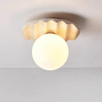 Ritta  Ceiling Light Travertine Glass