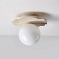 Ritta  Ceiling Light Travertine Glass