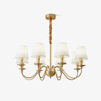 Silva Vintage LED Metal Brass Multi Fabric White Lampshade Bedroom Living Room Pendant Light