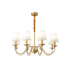 Silva Vintage LED Metal Brass Multi Fabric White Lampshade Bedroom Living Room Pendant Light