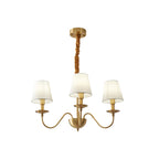 Silva Vintage LED Metal Brass Multi Fabric White Lampshade Bedroom Living Room Pendant Light
