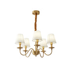 Silva Vintage LED Metal Brass Multi Fabric White Lampshade Bedroom Living Room Pendant Light