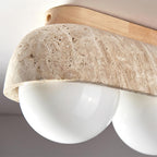 Ritta Ceiling Light  Travertine Rectangular
