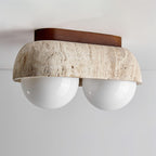 Ritta Ceiling Light  Travertine Rectangular