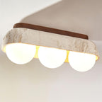 Ritta Ceiling Light  Travertine Rectangular