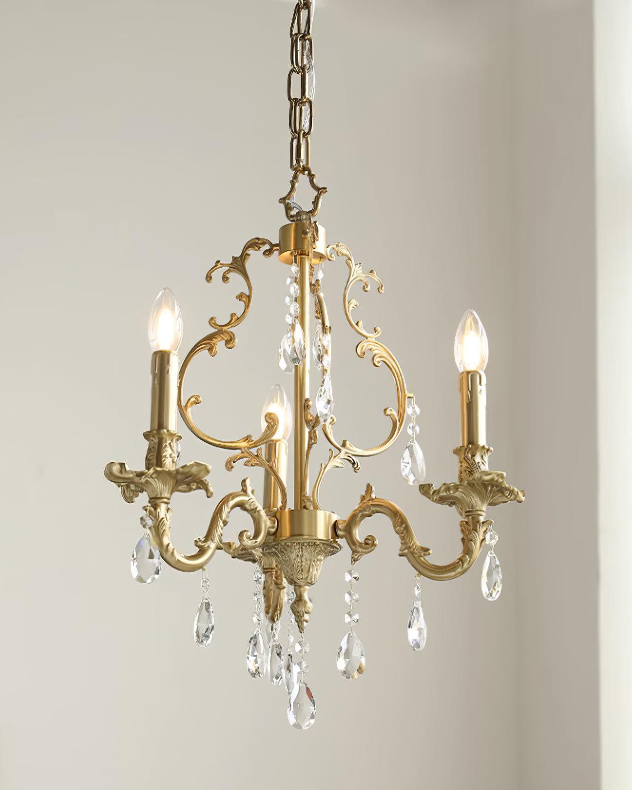 Elvion Classic Brass Crystal Chandelier