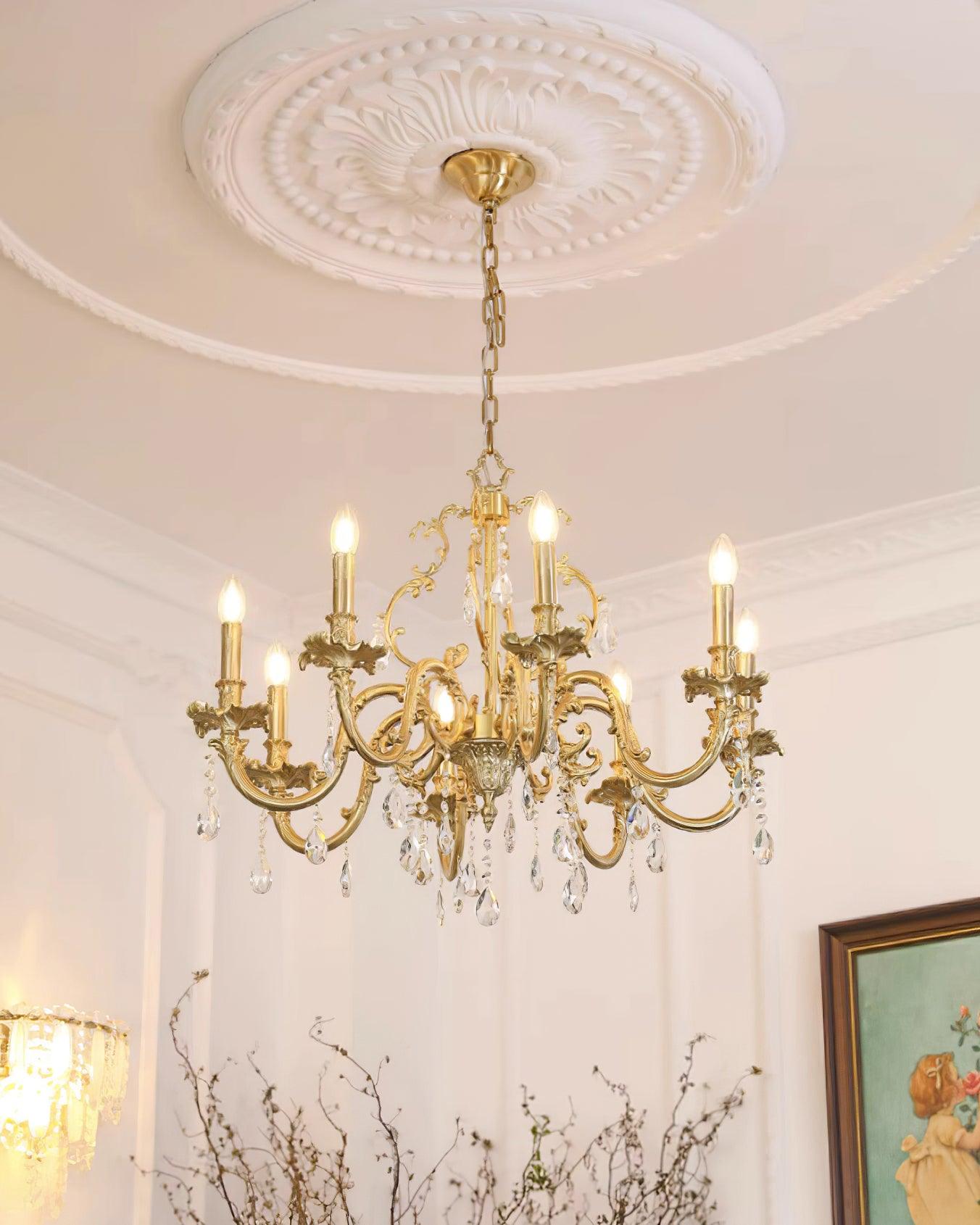 Elvion Classic Brass Crystal Chandelier