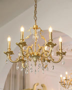 Elvion Classic Brass Crystal Chandelier
