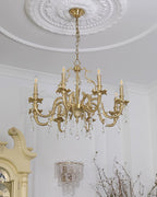 Elvion Classic Brass Crystal Chandelier