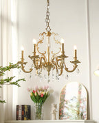 Elvion Classic Brass Crystal Chandelier