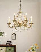 Elvion Classic Brass Crystal Chandelier