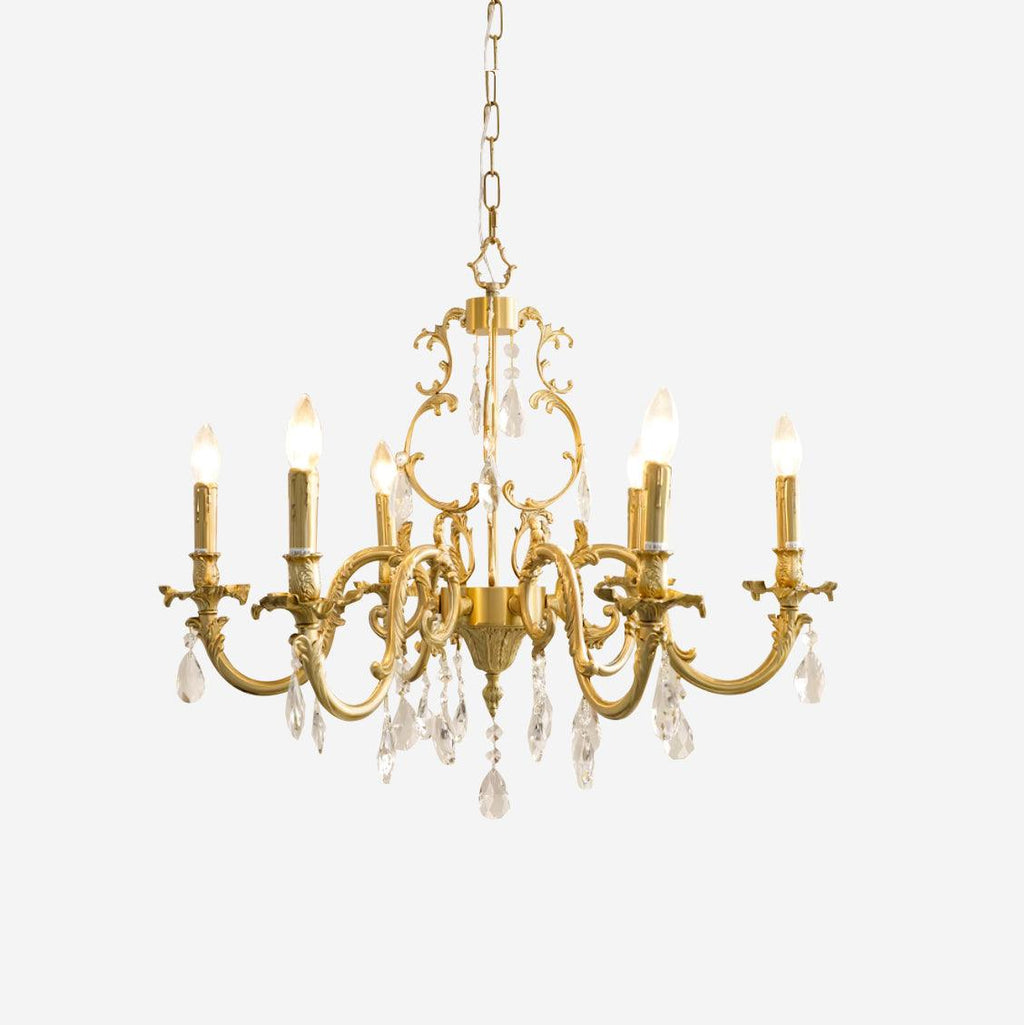 Elvion Classic Brass Crystal Chandelier