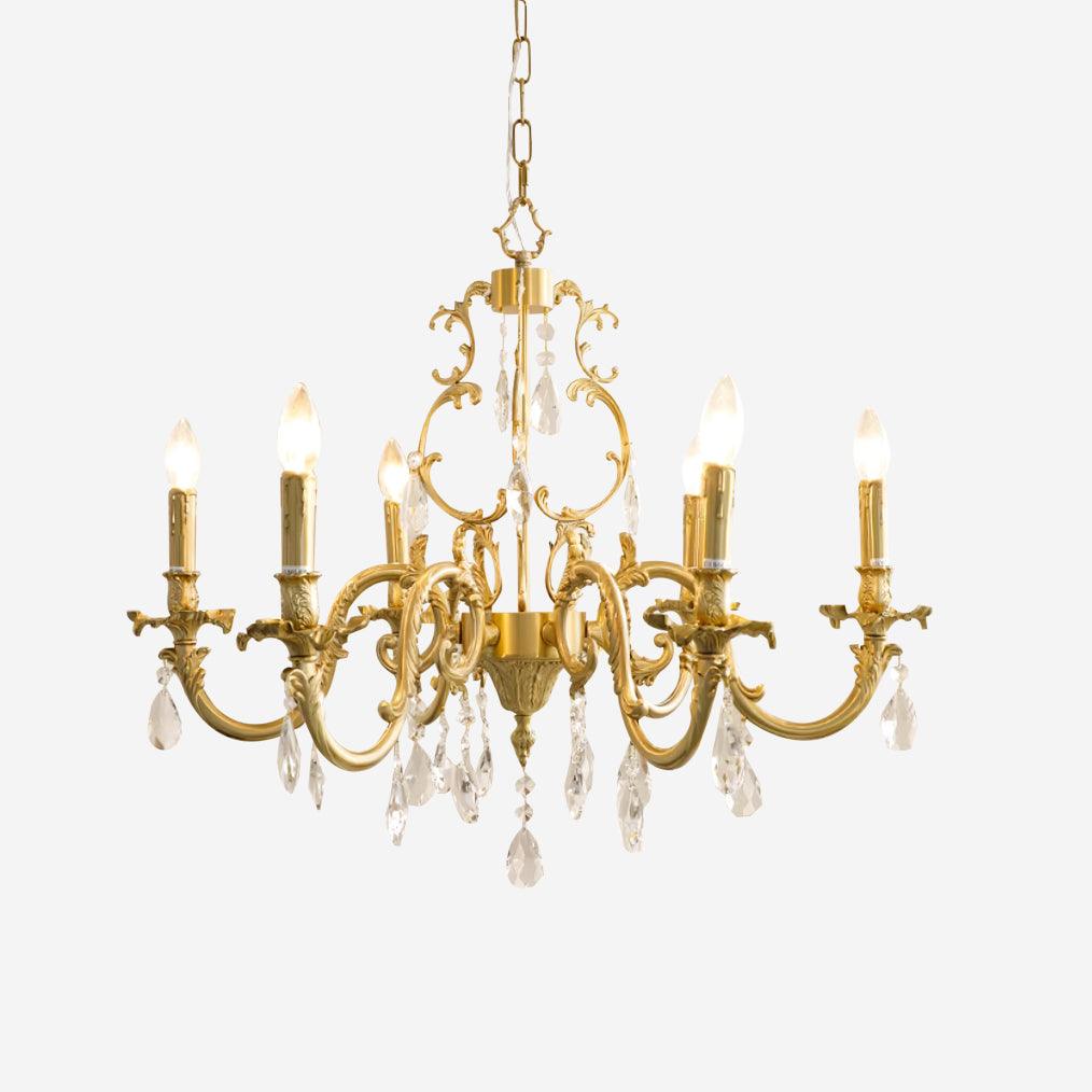 Elvion Classic Brass Crystal Chandelier