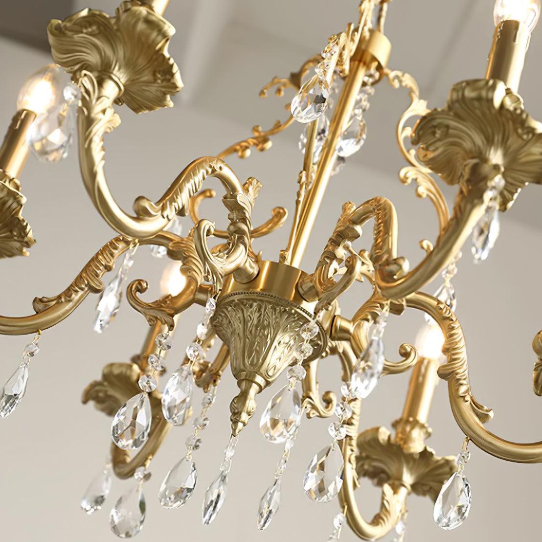 Elvion Classic Brass Crystal Chandelier