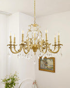 Elvion Classic Brass Crystal Chandelier