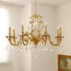 Elvion Classic Brass Crystal Chandelier