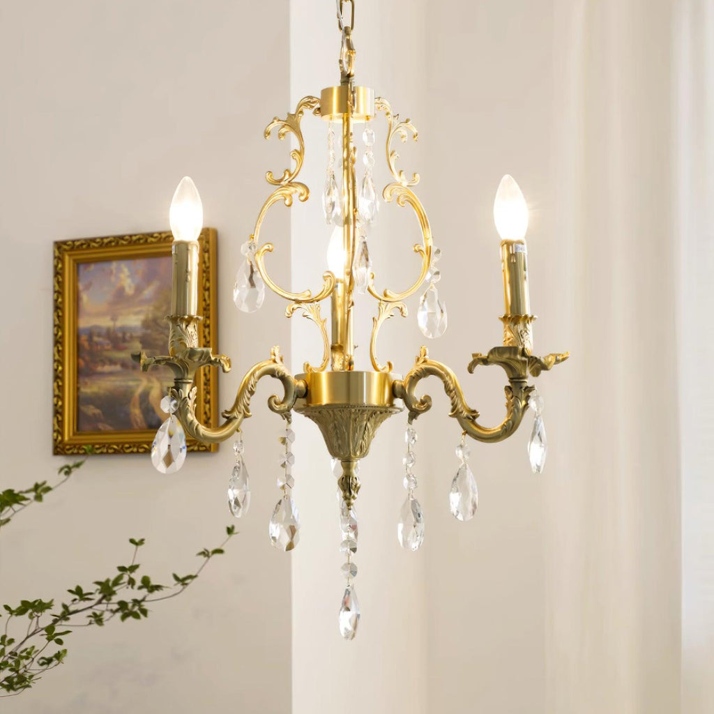 Elvion Classic Brass Crystal Chandelier
