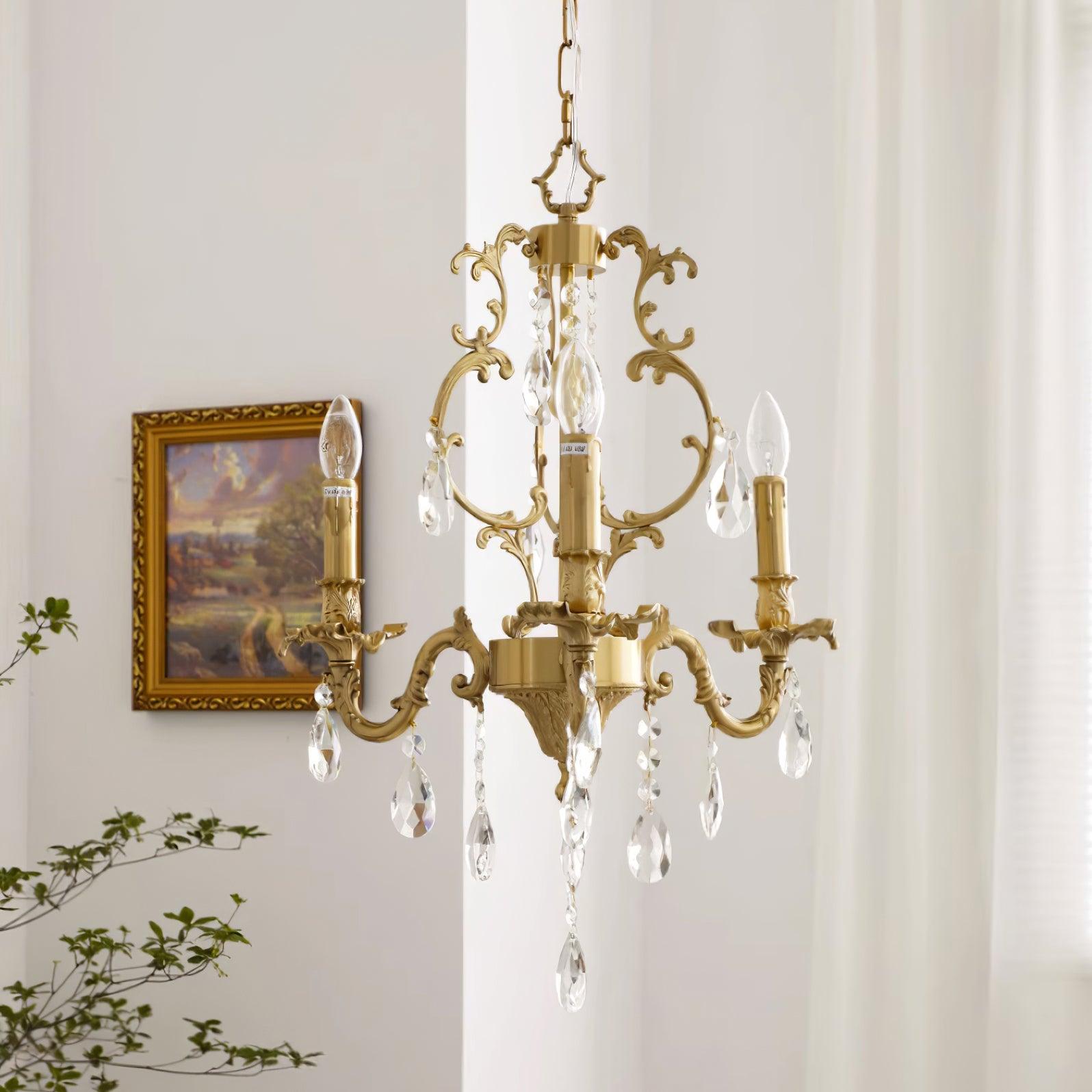 Elvion Classic Brass Crystal Chandelier