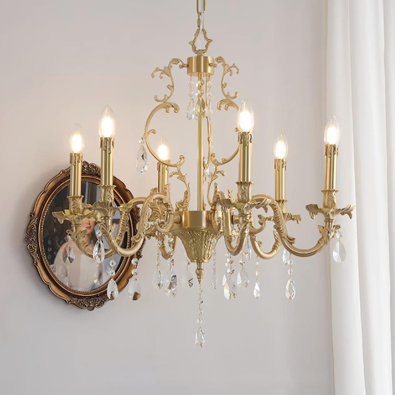 Elvion Classic Brass Crystal Chandelier