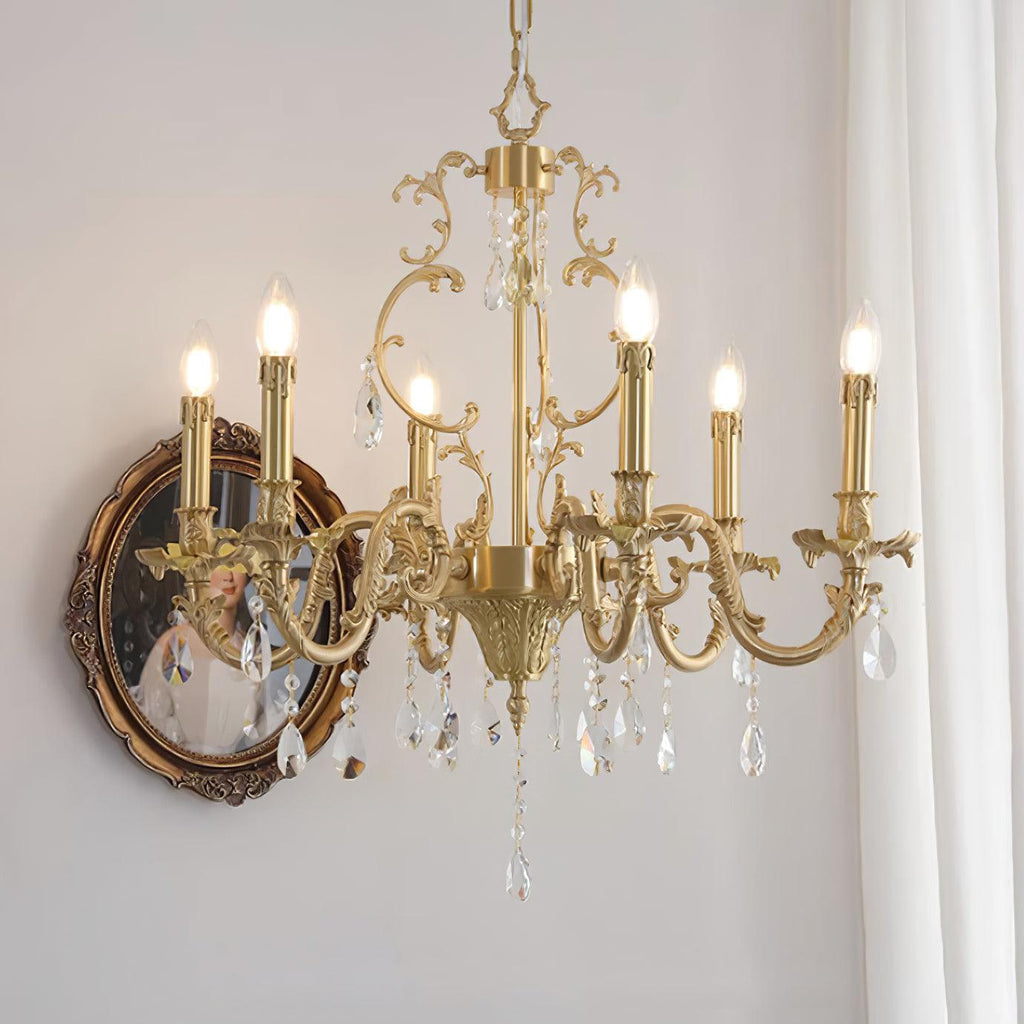 Elvion Classic Brass Crystal Chandelier