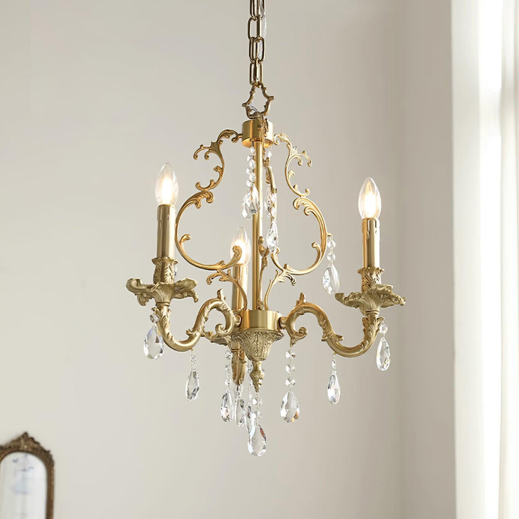 Elvion Classic Brass Crystal Chandelier
