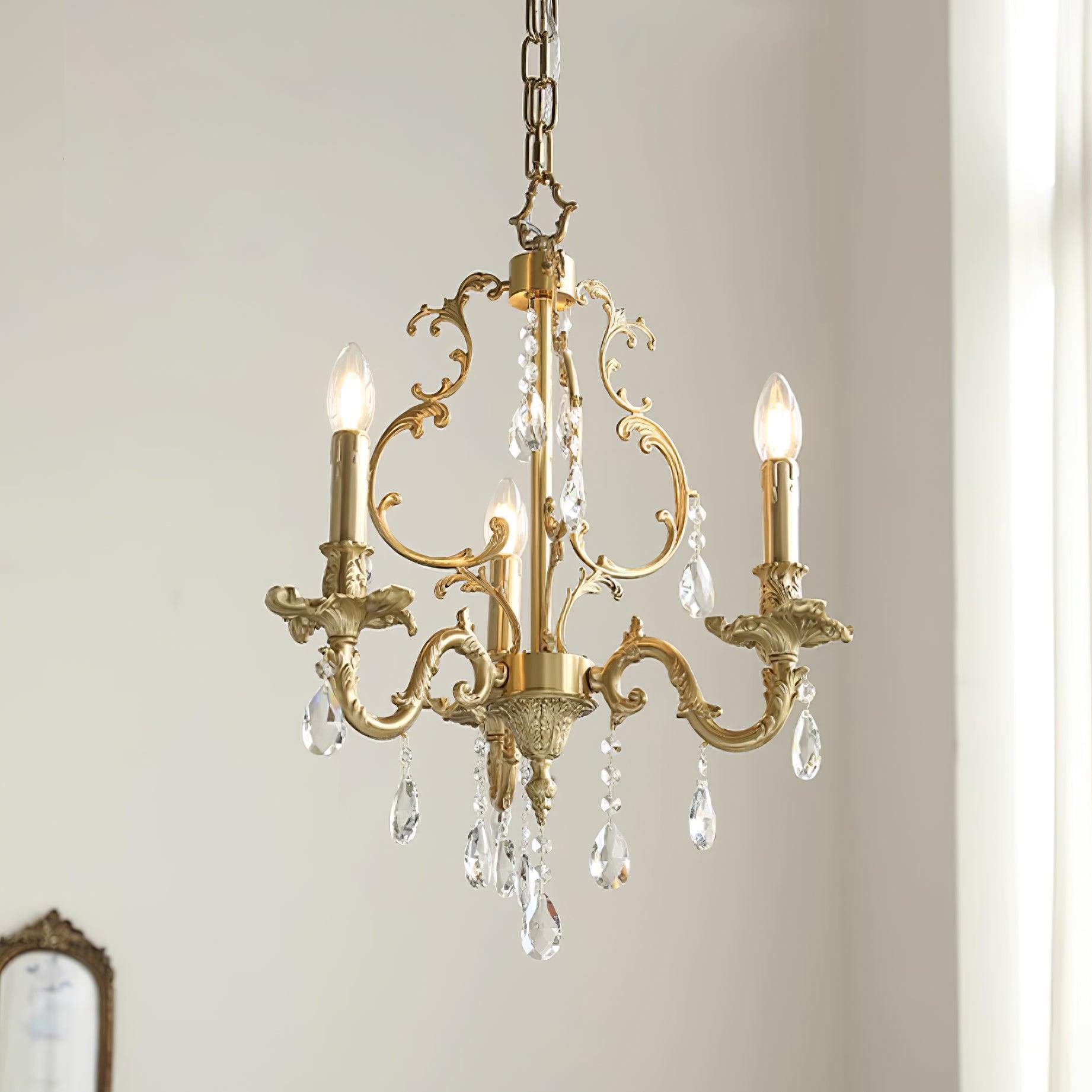 Elvion Classic Brass Crystal Chandelier