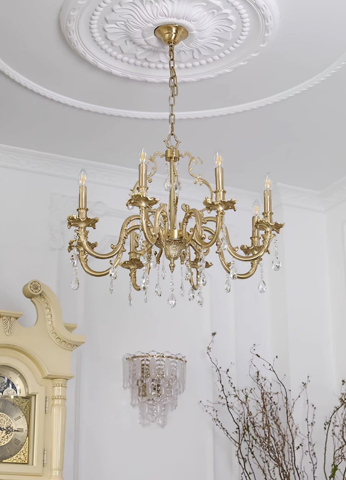 Elvion Classic Brass Crystal Chandelier