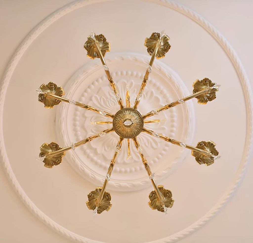 Elvion Classic Brass Crystal Chandelier