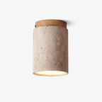 Aurnorira Cylinder Cap Travertine Ceiling Light