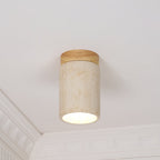 Aurnorira Cylinder Cap Travertine Ceiling Light