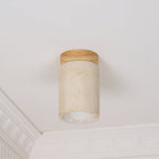 Aurnorira Cylinder Cap Travertine Ceiling Light