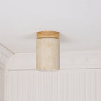 Aurnorira Cylinder Cap Travertine Ceiling Light