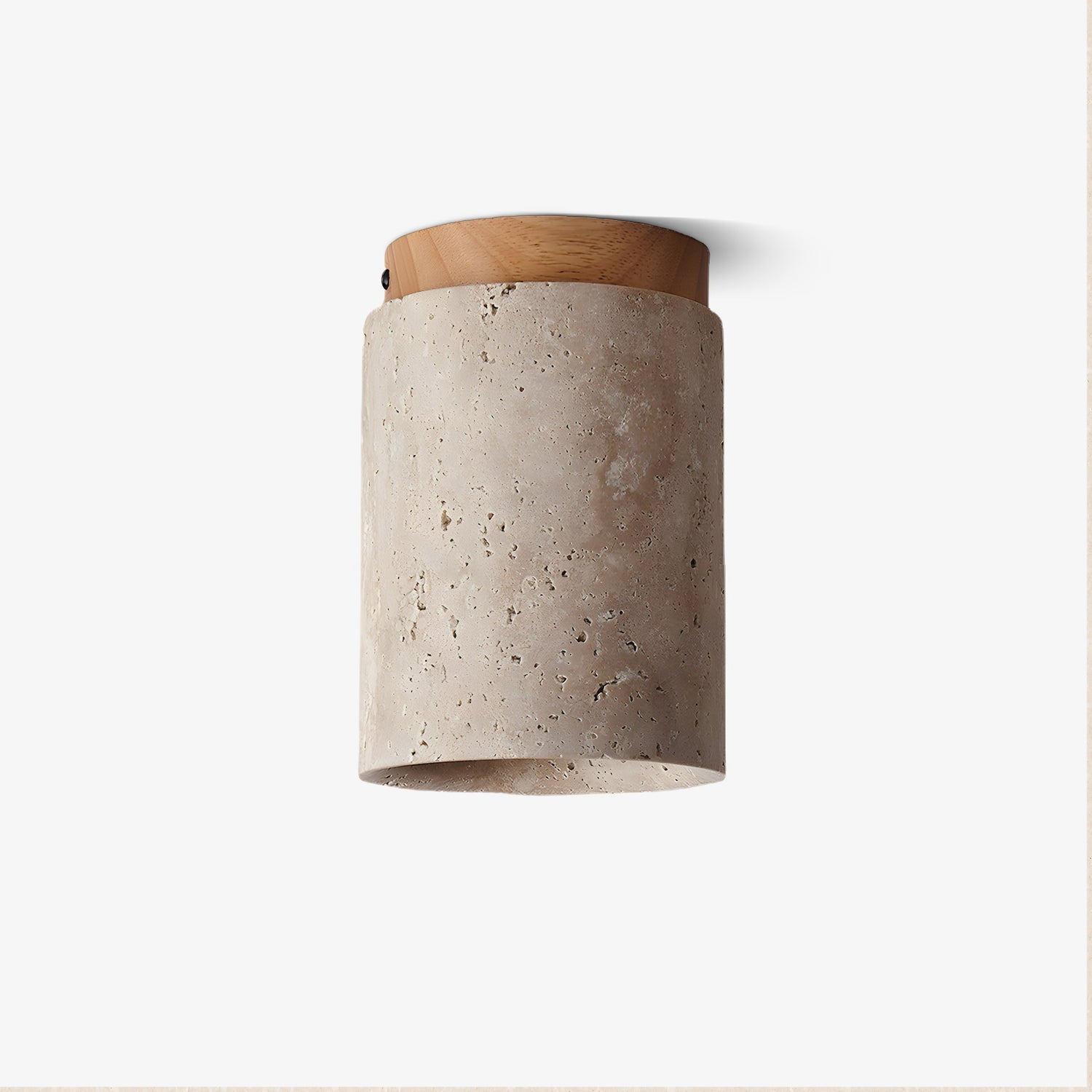 Aurnorira Cylinder Cap Travertine Ceiling Light