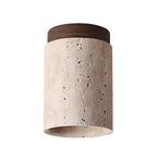 Aurnorira Cylinder Cap Travertine Ceiling Light