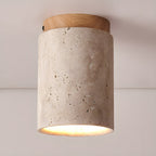 Aurnorira Cylinder Cap Travertine Ceiling Light