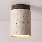 Aurnorira Cylinder Cap Travertine Ceiling Light