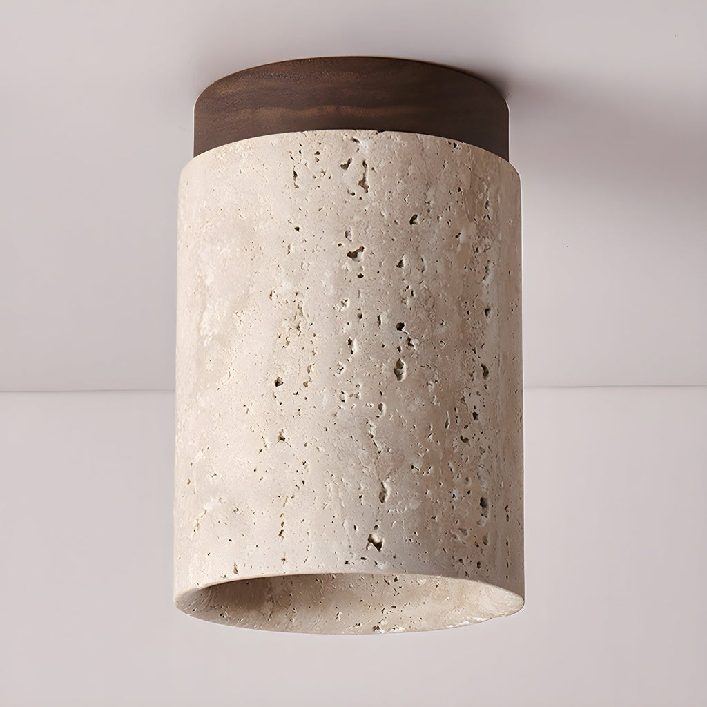 Aurnorira Cylinder Cap Travertine Ceiling Light