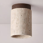 Aurnorira Cylinder Cap Travertine Ceiling Light