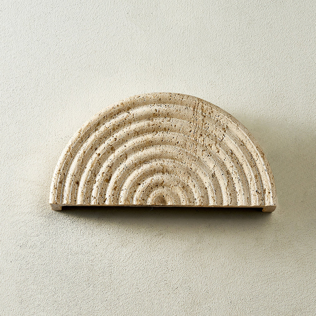 Faro Travertine Half-Moon Wall Lamp
