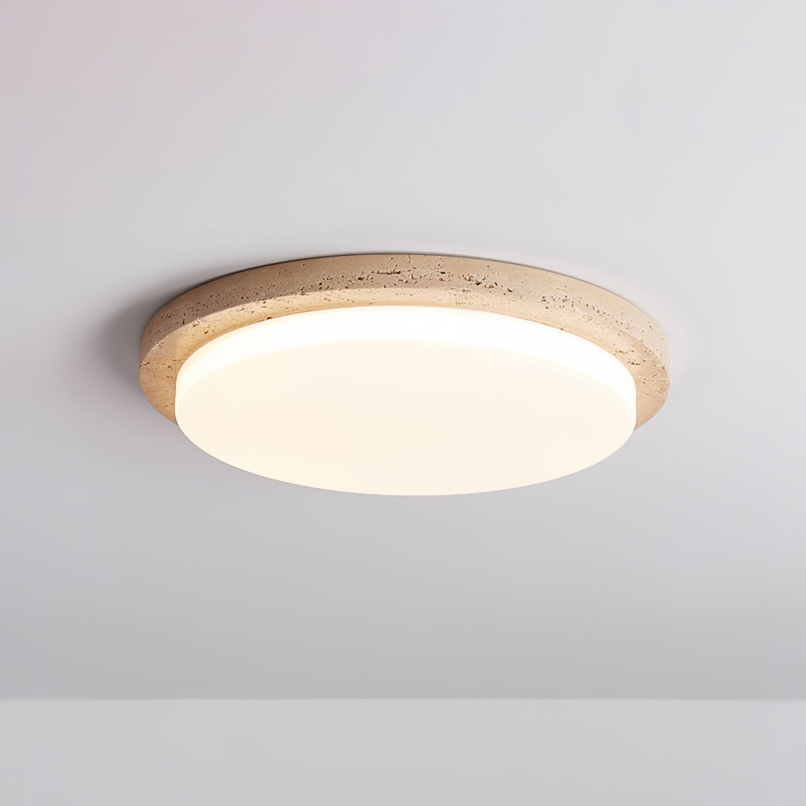 Etala Smooth-Edge Travertine Ceiling Light - Kingsley Beaumont