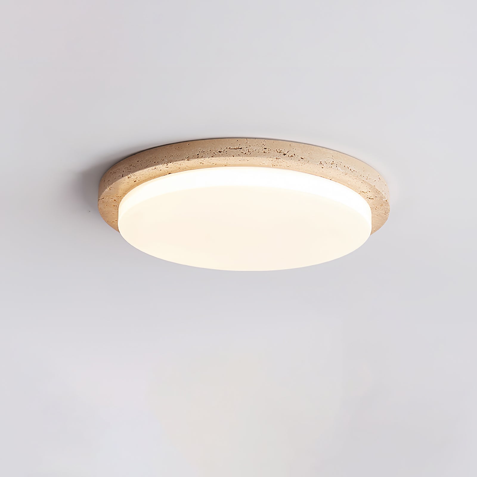 Etala Smooth-Edge Travertine Ceiling Light - Kingsley Beaumont