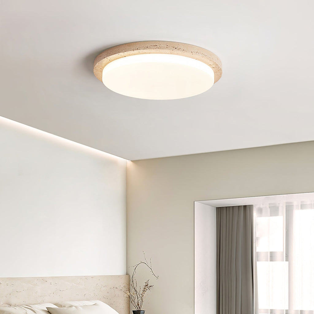 Etala Smooth-Edge Travertine Ceiling Light - Kingsley Beaumont