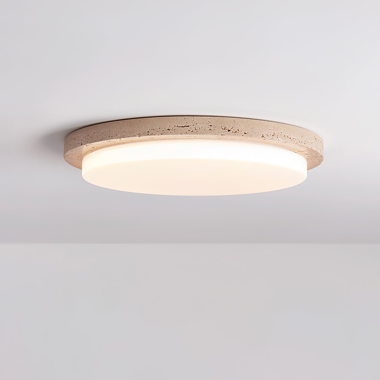 Etala Smooth-Edge Travertine Ceiling Light - Kingsley Beaumont