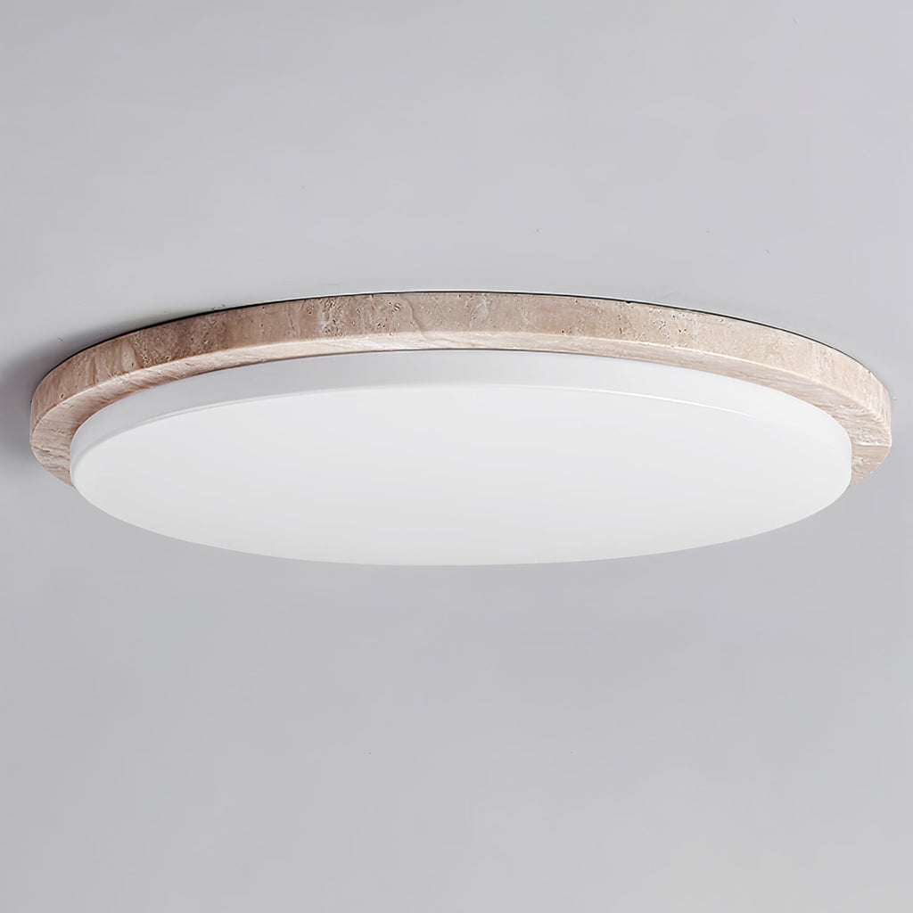 Etala Smooth-Rim Travertine Ceiling Light