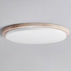 Etala Smooth-Rim Travertine Ceiling Light
