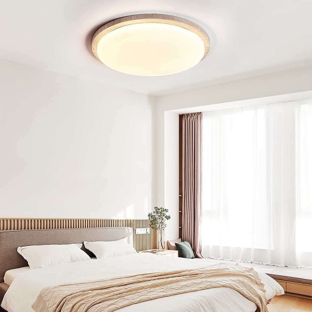 Etala Smooth-Edge Travertine Ceiling Light - Kingsley Beaumont